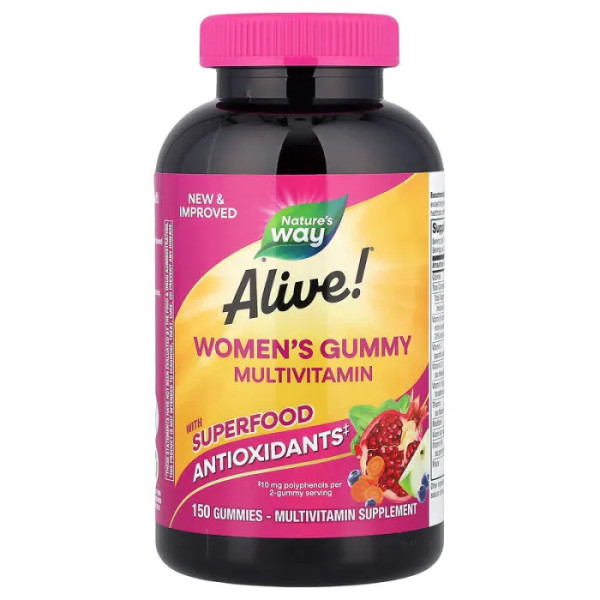 Мультивітаміни для жінок, Women's Gummy, Nature's Way, Alive!, суміш ягід, 150 жувальних цукерок
