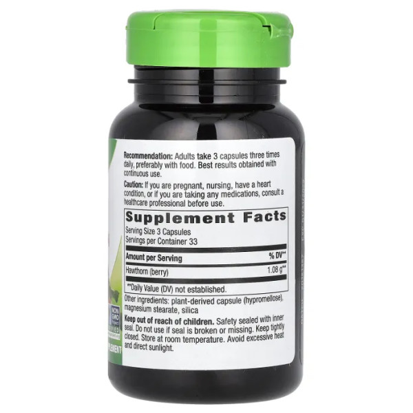 Глід, Hawthorn, Nature's Way, ягоди, 1080 мг, 100 веганських капсул (360 мг на капсулу)