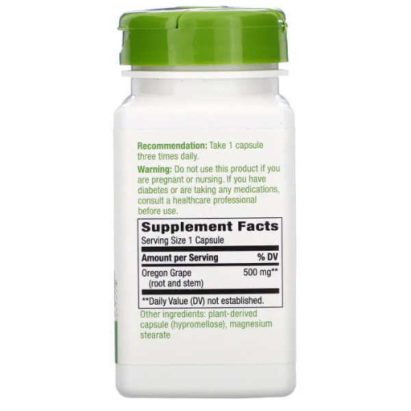 Орегонський виноград, Oregon Grape, Nature's Way, 500 мг, 90 веганських капсул