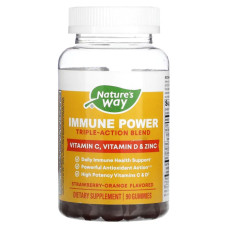 Імунна підтримка потрійної дії жувальні, Nature's Way Immune Power, полуниця-апельсин, 90 жувальних цукерок