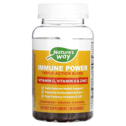Імунна підтримка потрійної дії жувальні, Nature's Way Immune Power, полуниця-апельсин, 90 жувальних цукерок