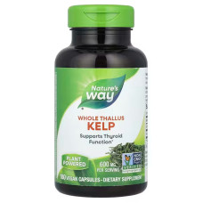 Ламінарія, Nature's Way Kelp, ціле тіло, 600 мг, 180 веганських капсул