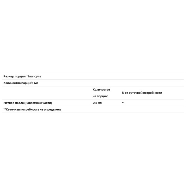 Масло мяты, Peppermint Oil, Nature's Way, 0.2 мг, 60 капсул