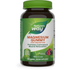 Магній цитрат 100 мг жувальний, Nature's Way Magnesium Gummy, смак ягоди 60 жувальних цукерок