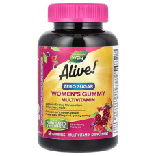 Мультивітаміни для жінок жувальні без цукру, смак полуниці Alive! Women's Gummy Multivitamin Nature's Way, 50 жувальних цукерок