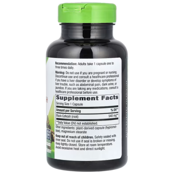 Клопогон (Циміцифуга), Black Cohosh, Nature's Way, корінь, 540 мг, 180 веганських капсул