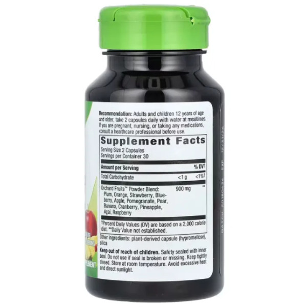 ОРАС антиоксиданти, Orchard Fruits, Nature's Way, фруктова порошкова суміш, 900 мг, 60 веганських капсул (450 мг на капсулу)