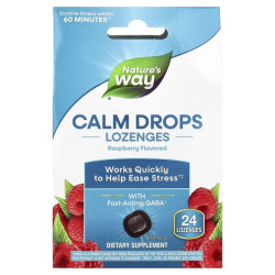 ГАМК, Calm Drops Lozenges Nature's Way, смак малина, 24 льодяники
