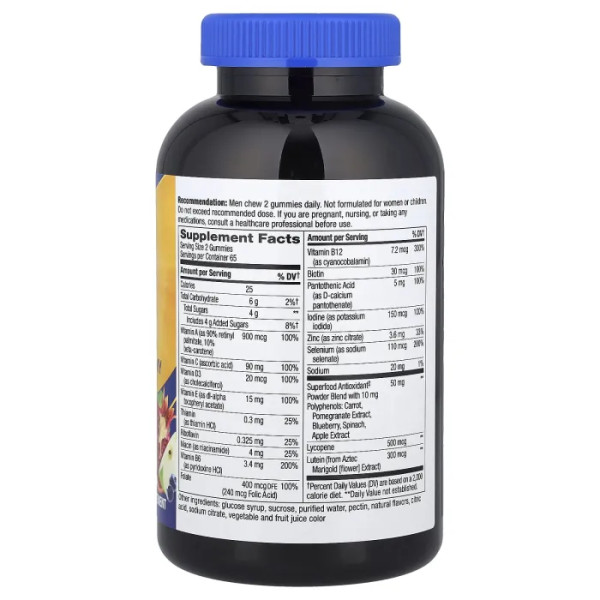 Мультивітаміни для чоловіків віком від 50 років, Alive!® Men's 50+ Multivitamin Gummy, Nature's Way, смак фруктів, 130 жувальних цукерок