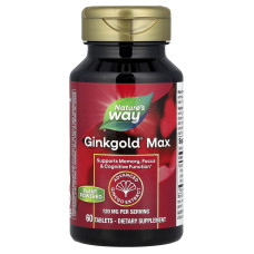Гінкго білоба, Ginkgold Max, Nature's Way, 120 мг, 60 таблеток