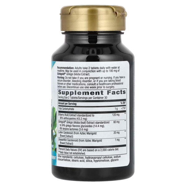 Каротиноїди комплекс, Ginkgold Eyes, Nature's Way, 60 мг, 60 веганських таблеток (30 мг на таблетку)