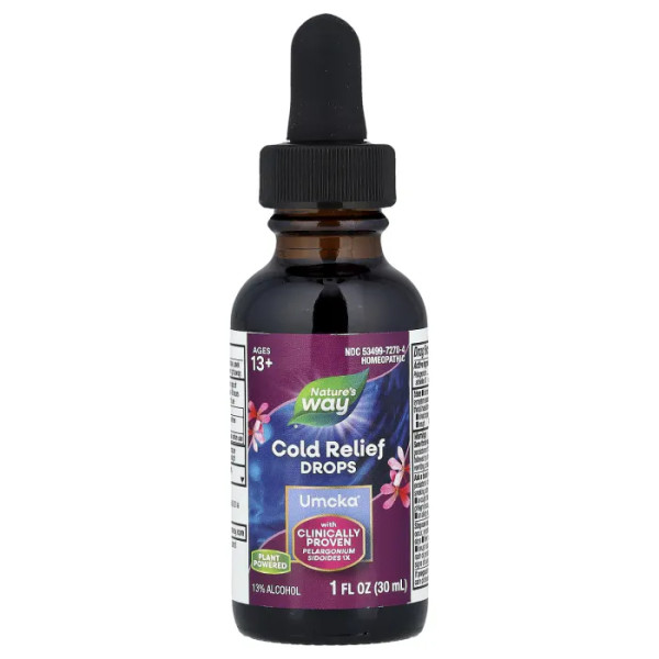 Краплі від застуди, Umcka, ColdCare, Nature's Way, для дітей віком від 13 років, оригінал, 30 мл