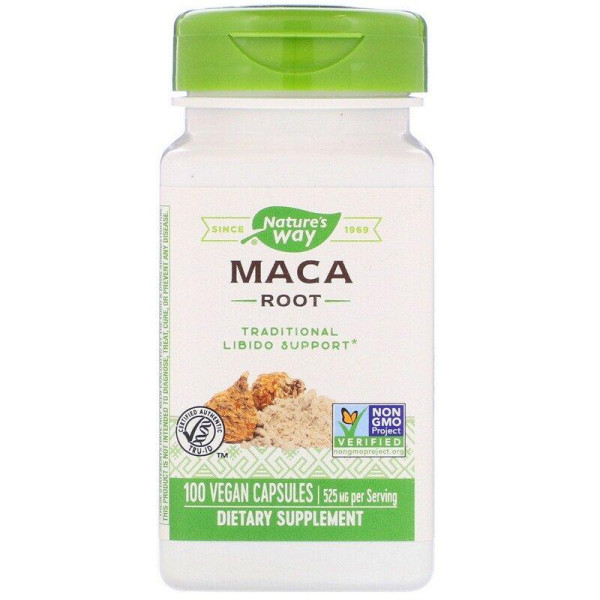 Мака, Maca Root, Nature's Way, корень, 525 мг, 100 капсул