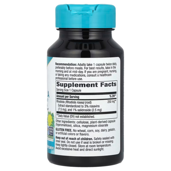 Родіола рожева, Rhodiola, Nature's Way, 250 мг, 60 веганських капсул