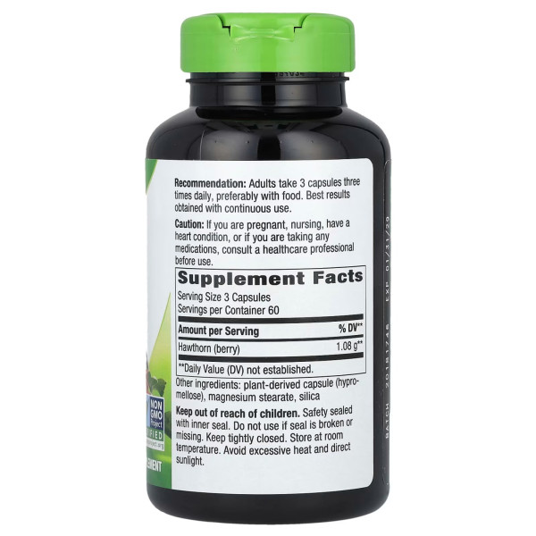 Глід, Hawthorn Berries, Nature's Way, ягоди, 1080 мг, 180 веганських капсул (360 мг у капсулі)