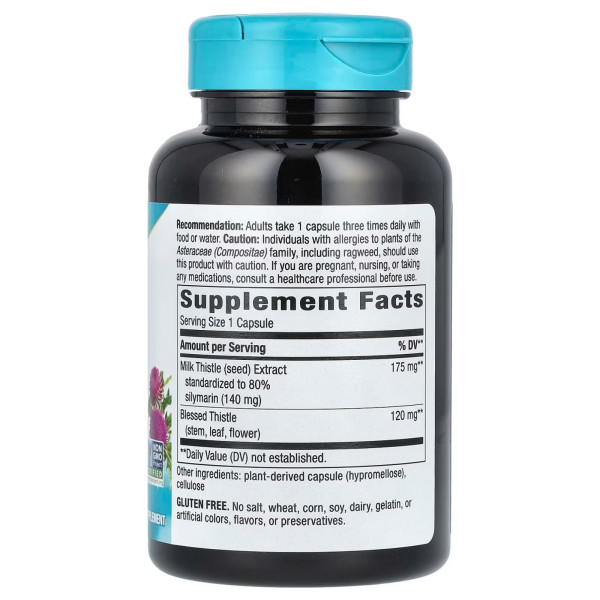 Розторопша плямиста, Milk Thistle, Nature's Way, 120 веганських капсул