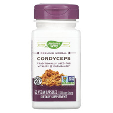 Кордицепс 500 мг, Nature's Way Cordyceps, 60 веганських капсул