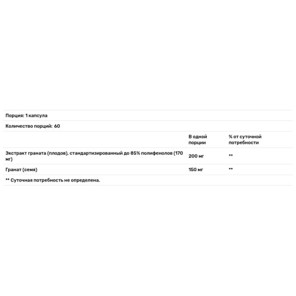 Гранат, Pomegranate, Nature's Way, стандартизований, 350 мг, 60 капсул