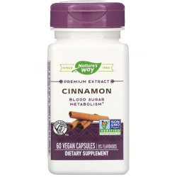 Екстракт кориці, Nature's Way Cinnamon, стандартизований, 60 капсул