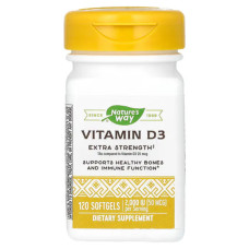 Вітамін D3 50 мкг 2000 IU, Vitamin D3 Nature's Way, підвищена сила, 120 капсул