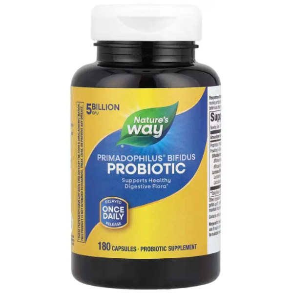 Пробіотик Прімадофілус Біфідус, Primadophilus Bifidus, 5 Billion CFU, Nature's Way, 5 млрд КУО, 180 капсул
