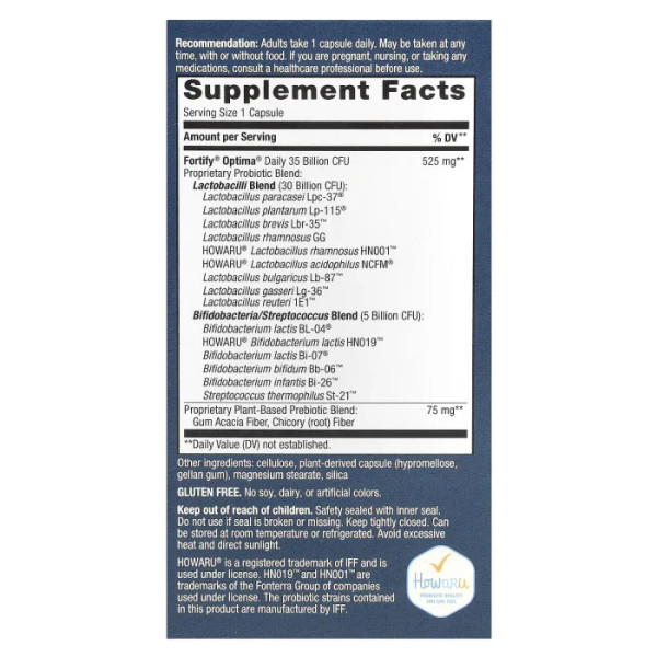 Пробіотики та пребіотики, Fortify Optima, Daily Probiotic + Prebiotics, Natures Way, щоденний догляд, 35 млрд КУО, 30 капсул з відстроченим вивільненням