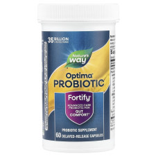 Пробіотики для комфорту кишечника, Optima® Probiotic, Fortify®, Nature's Way, 35 млрд, 60 капсул з уповільненим вивільненням