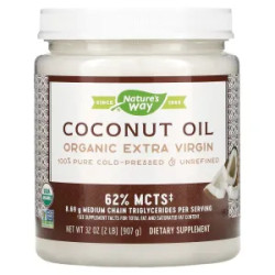 Кокосова олія екстра органічна, Coconut Oil Nature's Way, 907 г