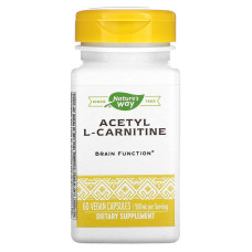 Ацетилкарнитин, Nature's Way Acetyl L-Carnitine, 500 мг, 60 капсул