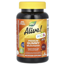 Мультивітаміни для дітей з вишнею, виноградом та апельсином, Alive! Multi-Vitamin, Nature's Way, 90 жувальних цукерок