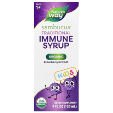 Чёрная бузина для детей, Nature's Way Sambucus for Kids, 25 мг, органик, сироп, от 1 года, 120 мл.