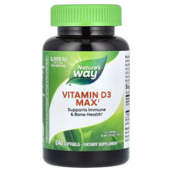Вітамін D3 125 мкг (5000 МО), Nature's Way Vitamin D3 Max, максимальна сила, 240 гелевих капсул