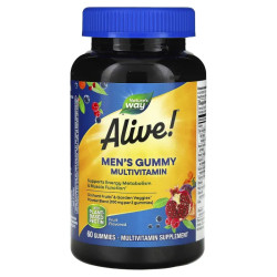 Вітаміни для чоловіків жувальні, Nature's Way Alive! Men's Gummy Vitamins, смак фрукти, 60 жувальних цукерок