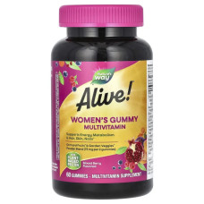 Мультивитамины для женщин, жевательные, ягодный микс, Nature's Way Alive! Women's Gummy Vitamins, 60 жевательных конфет