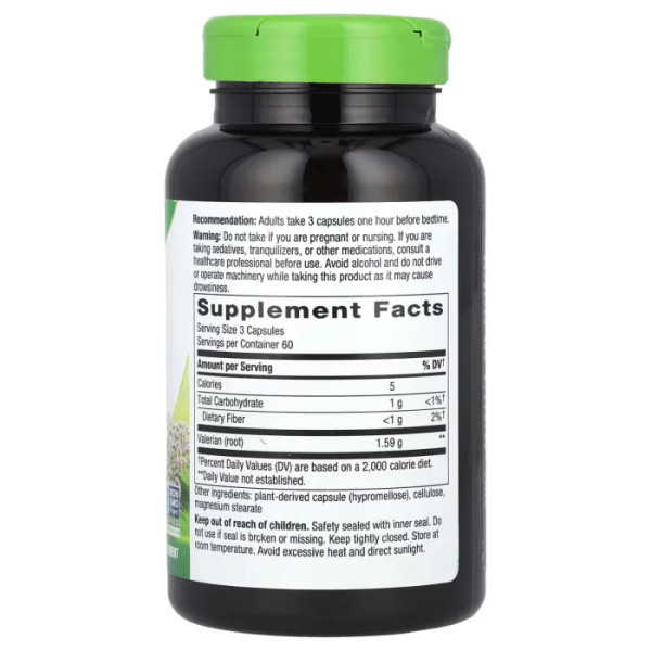 Валериана, Valerian Root, Nature's Way, корень, 1590 мг, 180 веганских капсул (530 мг в капсуле)