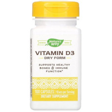 Витамин D 10 мкг, Nature's Way Vitamin D, сухая форма, 100 капсул