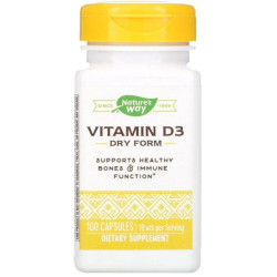 Витамин D 10 мкг, Nature's Way Vitamin D, сухая форма, 100 капсул
