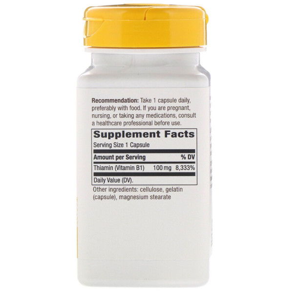 Тіамін, Vitamin B-1, Nature's Way, 100 мг, 100 капсул