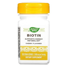 Біотин 1000 мкг, льодяники, смак вишня, Biotin Nature's Way, 100 веганських льодяників