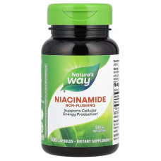 Вітамін В3, Nature's Way Niacinamide, 500 мг, не викликає почервоніння, 100 веганських капсул