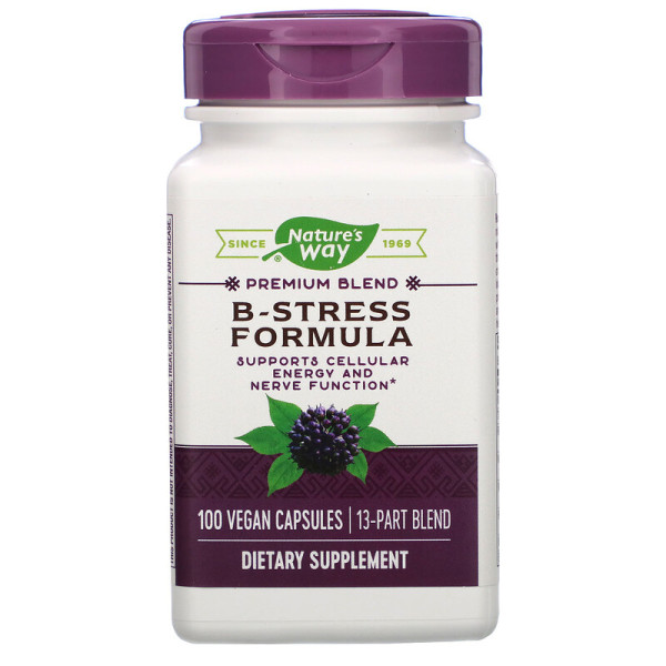 Формула від стресу + елеутерокок, B-Stress Formula, Nature's Way, 100 веганских капсул