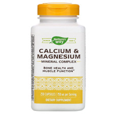 Кальцій та магній 750 мг, Calcium & Magnesium Nature's Way, 250 капсул (250 мг на капсулу)