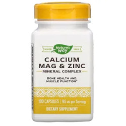 Кальций магний цинк 765 мг, Nature's Way Calcium Mag & Zinc, 100 капсул
