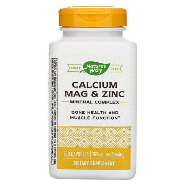 Кальцій Магній Цинк, Calcium, Mag & Zinc, Nature's Way, 765 мг, 250 капсул