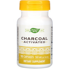 Активированное уголь, Nature's Way Activated Charcoal, 560 мг, 100 капсул (280 мг на капсулу)