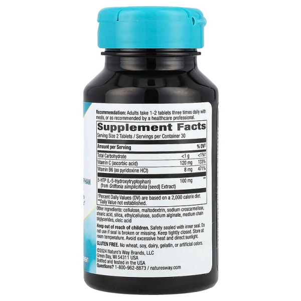 5-НТР (окситриптан), 5-HTP, Nature's Way, 50 мг, 60 таблеток