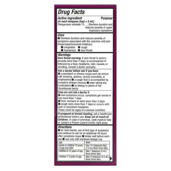 Пеларгонія для дітей, Umcka ColdCare, Nature's Way, від 1 року, смак вишні, 120 мл