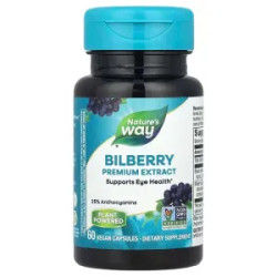 Чорниця, преміум екстракт, Nature's Way Bilberry, 60 веганських капсул