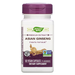Азіатський женьшень 550 мг, Asian Ginseng Premium Extract Nature's Way, 60 веганських капсул