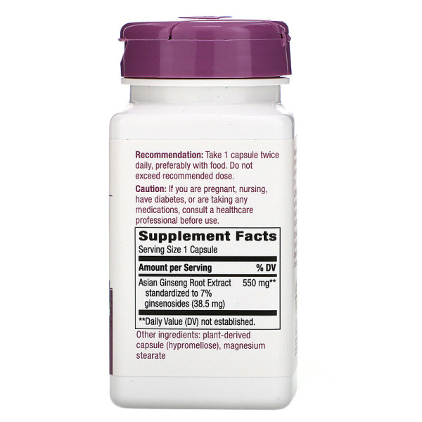 Азіатський женьшень, Asian Ginseng, Premium Extract, Nature's Way, 60 веганських капсул (550 мг у капсулі)